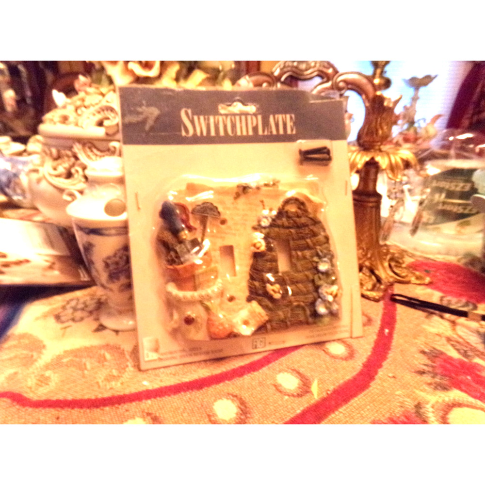 Garden Scene Ceramic Double Light Switch Plate KITCHEN HOME DECOR NEW!